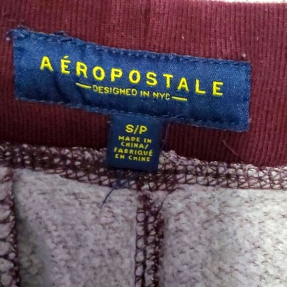 Aeropostale Burgundy College Comfy Athleisure Loungewear Sweat Joggers - Picture 10 of 11